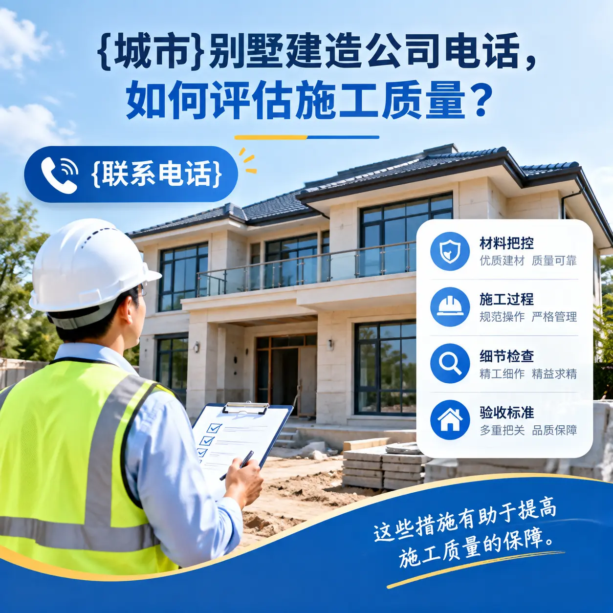 黔西别墅建造公司电话,如何评估施工质量?