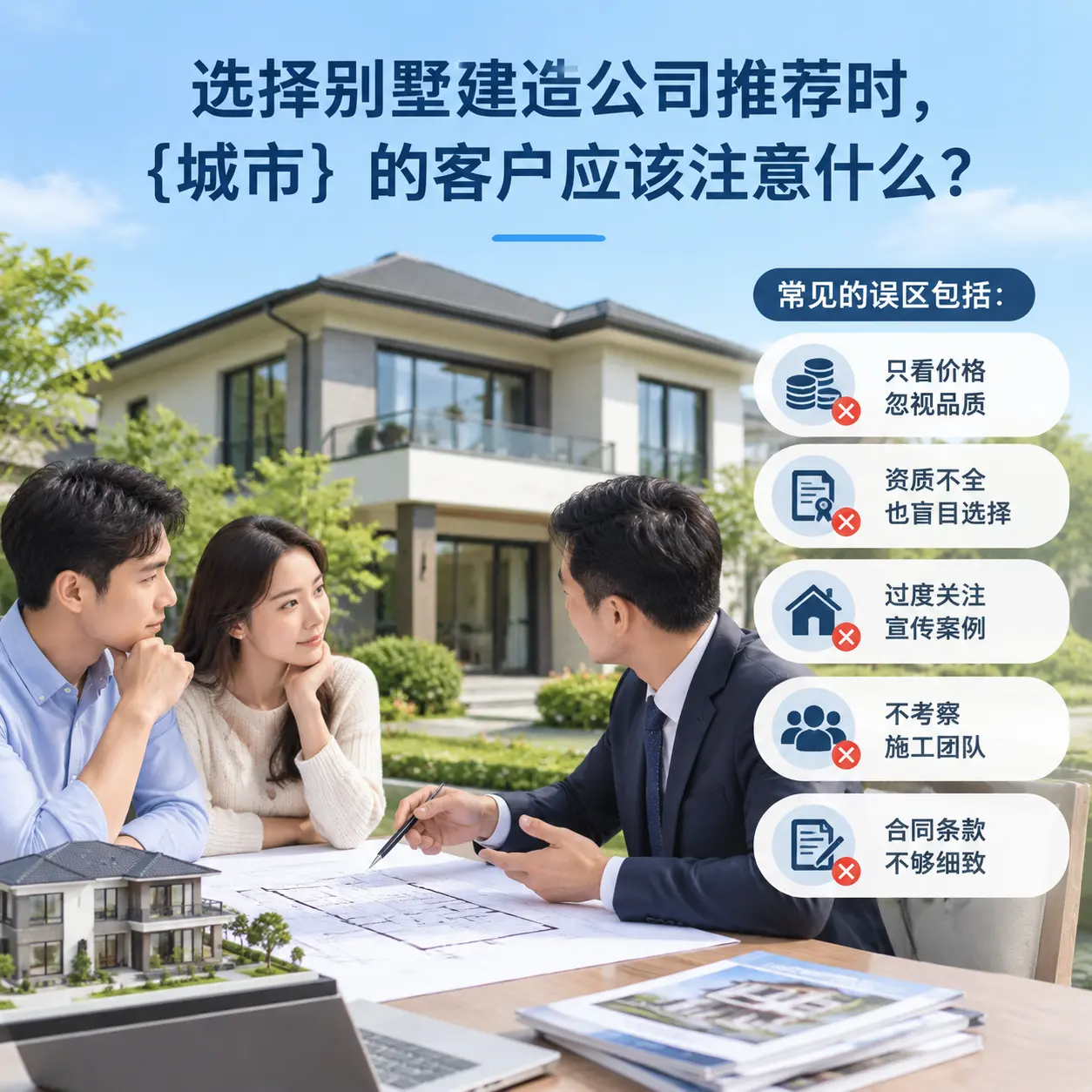 选择别墅建造公司推荐时,黔西 的客户应该注意什么?